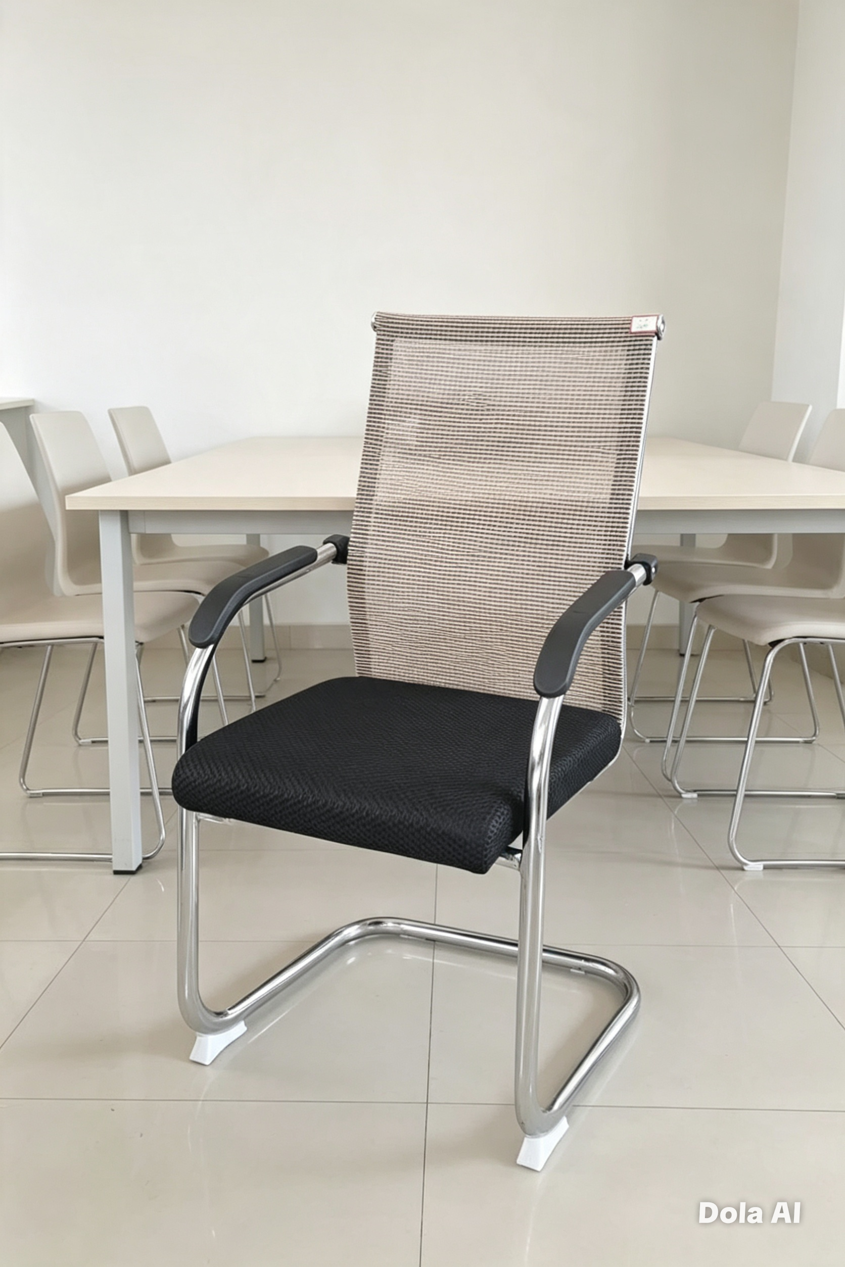 Mesh Cantilever Office Chair — Breathable Seat & Back, No Wheels