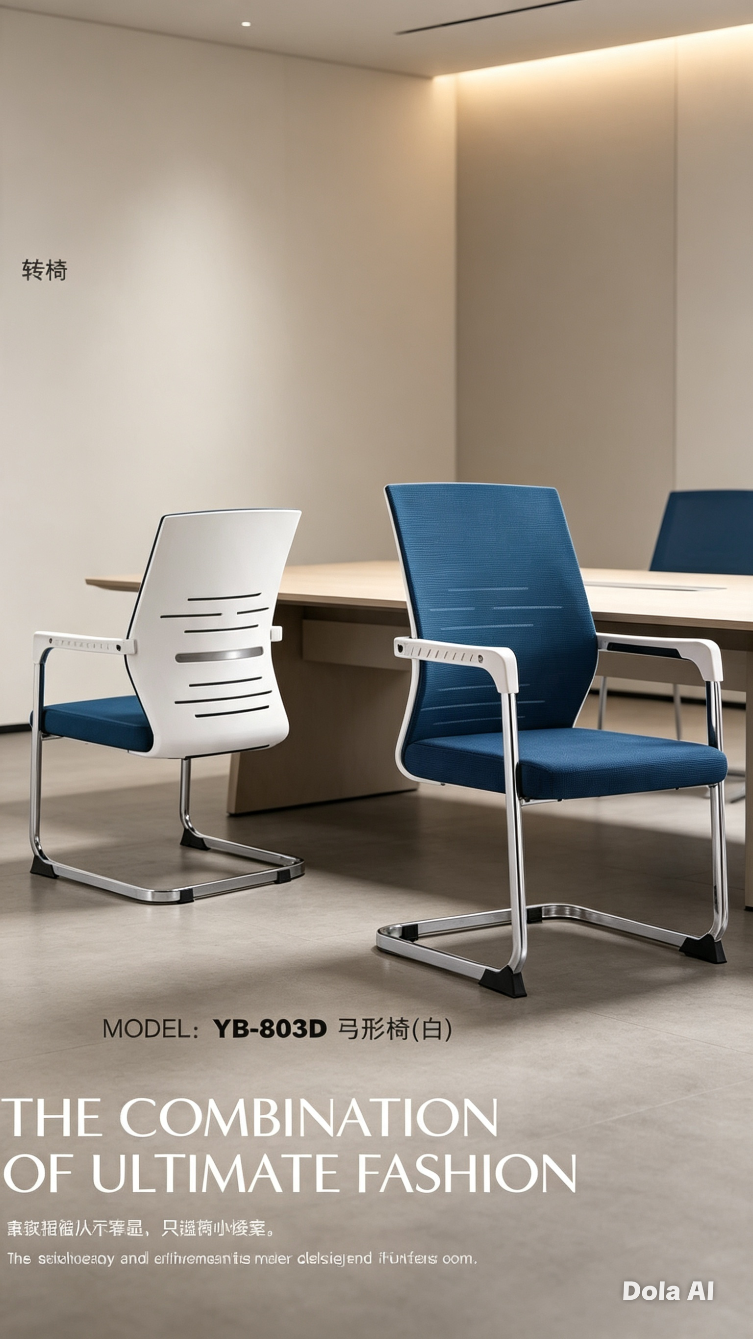 Modern Cantilever Office Chair YB-803D — Breathable Mesh &amp; Ergonomic Backrest Conference &amp; Guest Chair