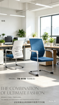 Modern Cantilever Office Chair YB-803D — Breathable Mesh &amp; Ergonomic Backrest Conference &amp; Guest Chair