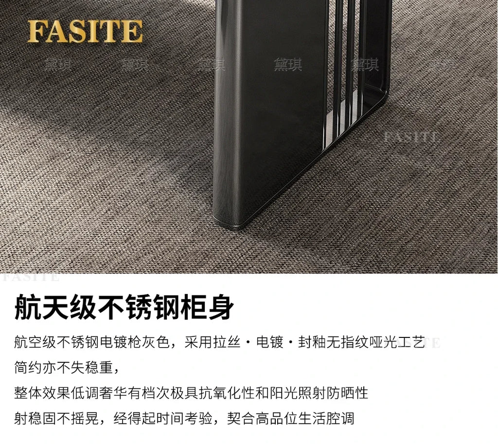 Light luxury wood grain rock slab multi-functional tea table