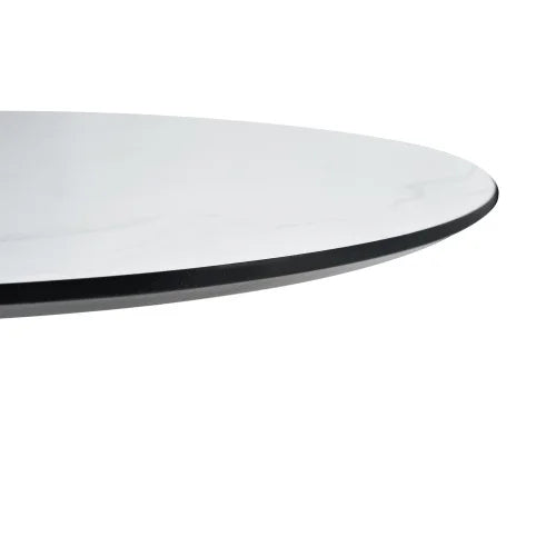 White Round Dining Table, Modern Tulip Kitchen Table,Mid-Century Leisure Table for Small Places, Dining Room, Living Room, Cafe