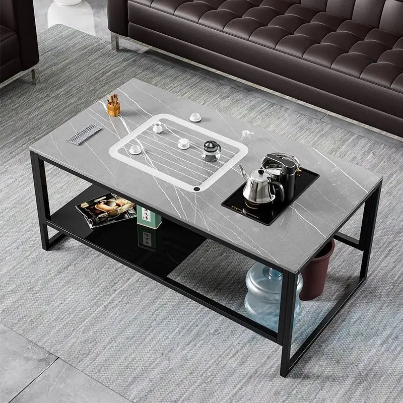 Internet celebrity rock slab kung fu tea table office commercial household living room simple multi-functional coffee table tea