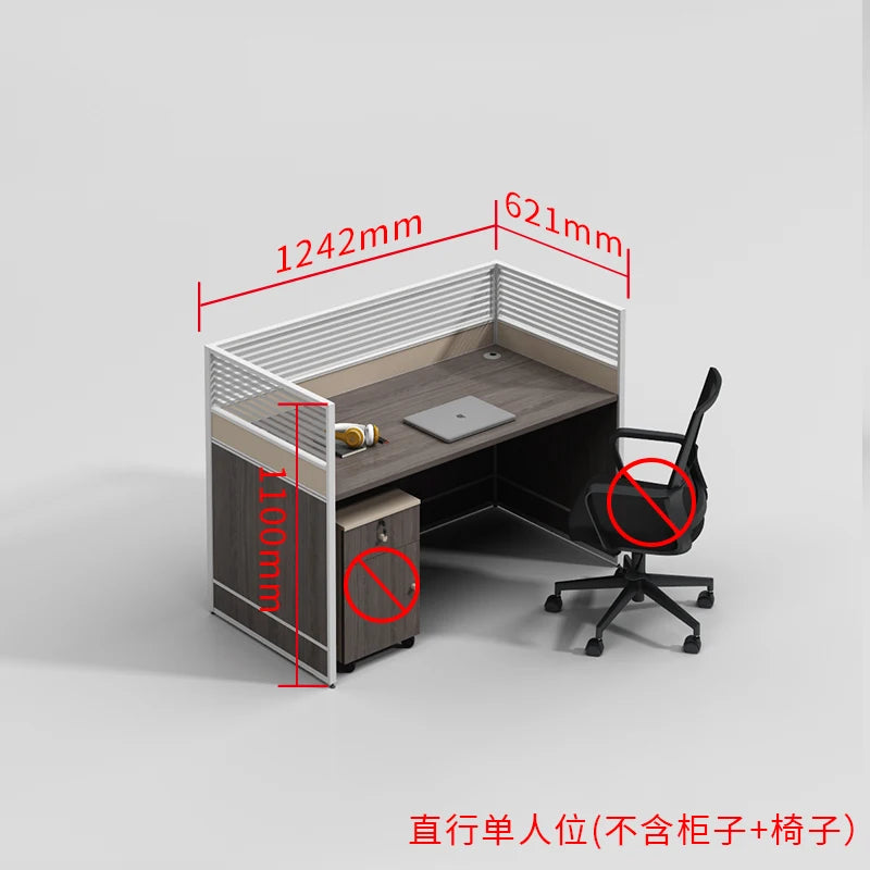 Desk Staff Open Area Seat Combination 2/4/6 Seat Staff Desk and Chair