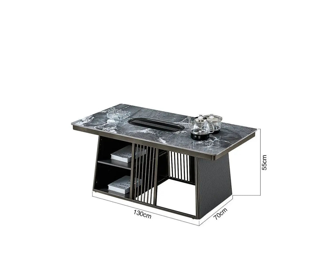 Modern business small apartment office reception tea table living room home affordable simple rock slab kung fu tea table set