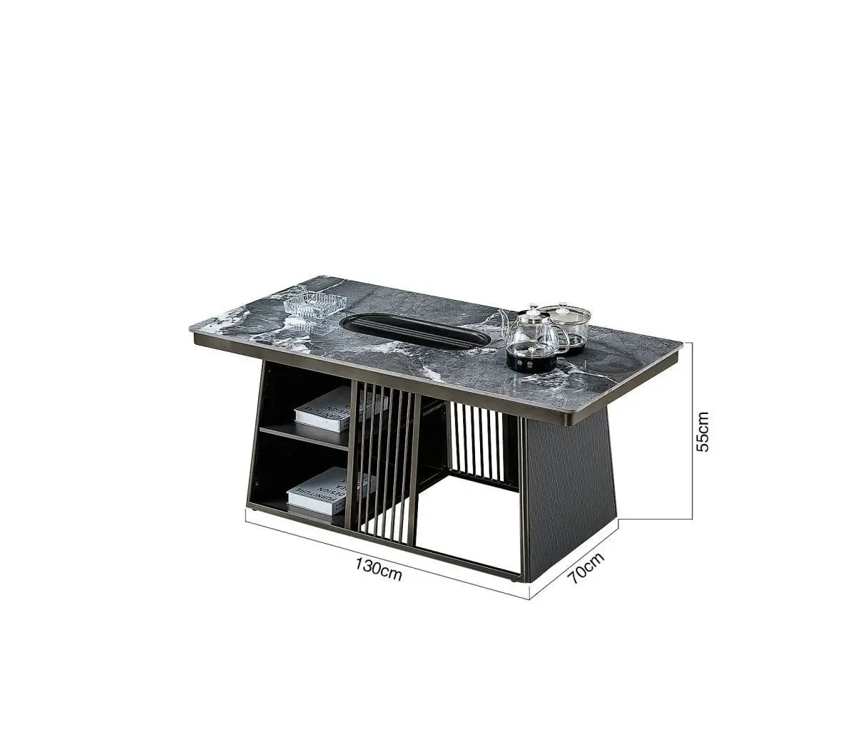 Modern business small apartment office reception tea table living room home affordable simple rock slab kung fu tea table set