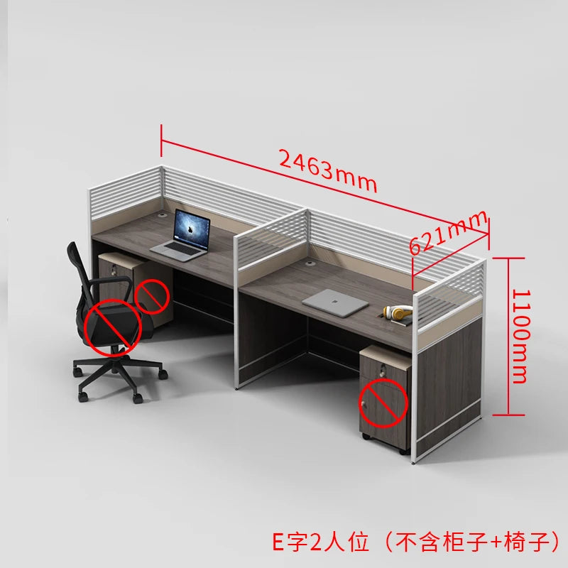 Desk Staff Open Area Seat Combination 2/4/6 Seat Staff Desk and Chair