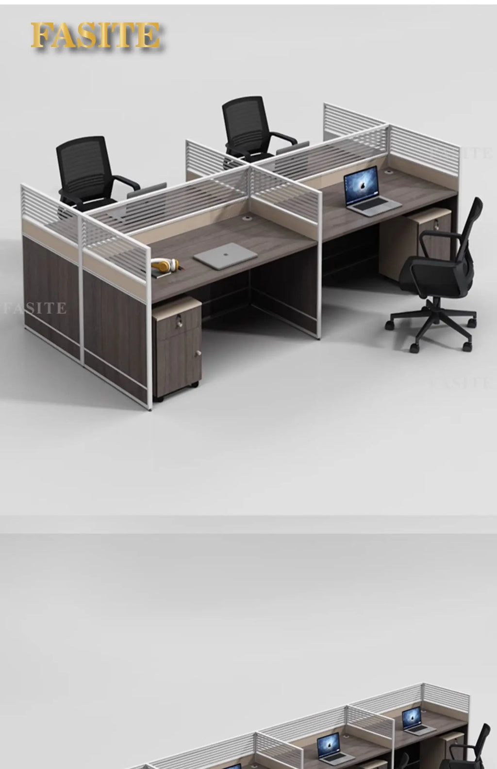 Desk Staff Open Area Seat Combination 2/4/6 Seat Staff Desk and Chair