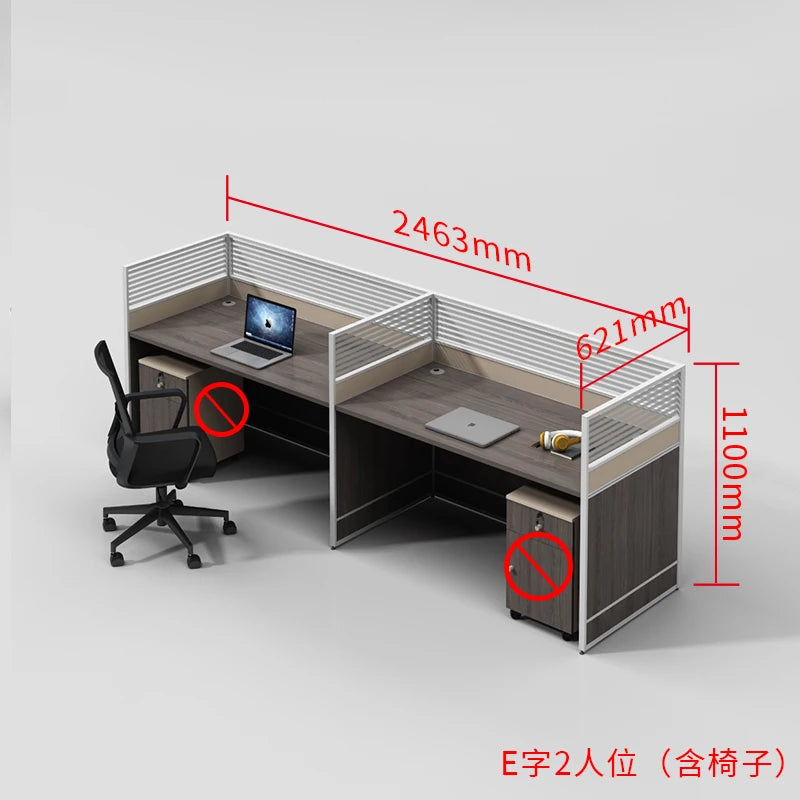 Desk Staff Open Area Seat Combination 2/4/6 Seat Staff Desk and Chair