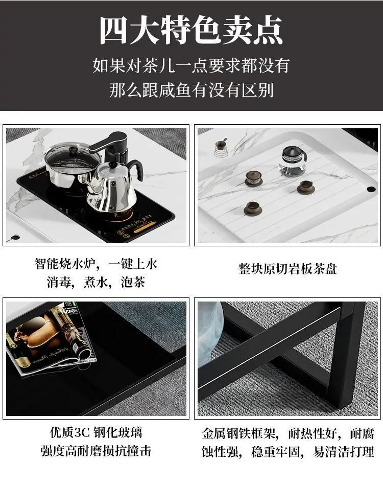 Internet celebrity rock slab kung fu tea table office commercial household living room simple multi-functional coffee table tea