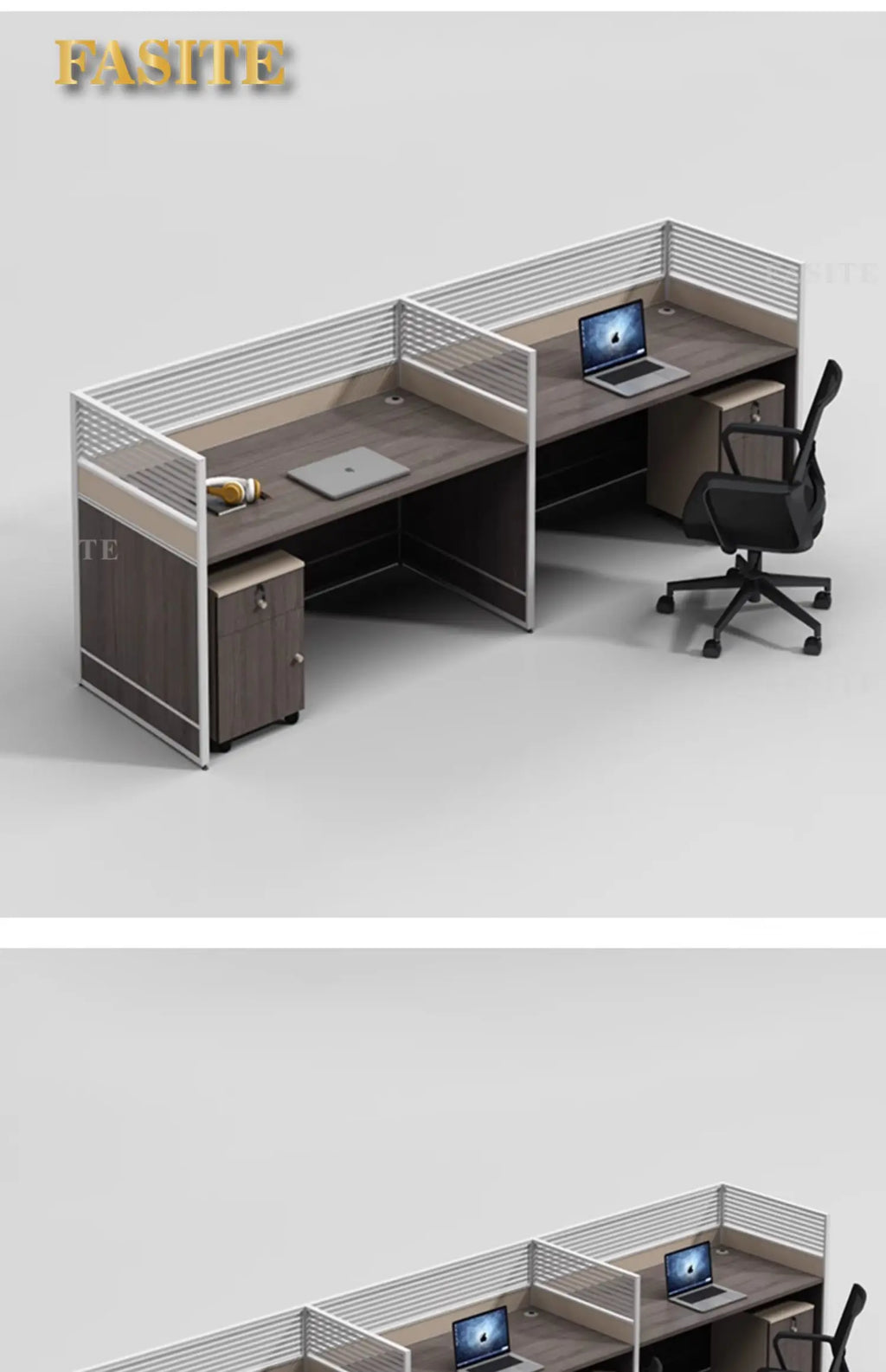 Desk Staff Open Area Seat Combination 2/4/6 Seat Staff Desk and Chair