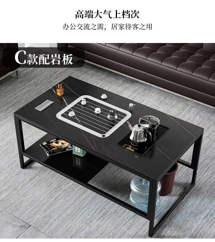 Internet celebrity rock slab kung fu tea table office commercial household living room simple multi-functional coffee table tea