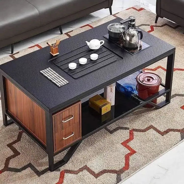 Internet celebrity rock slab kung fu tea table office commercial household living room simple multi-functional coffee table tea