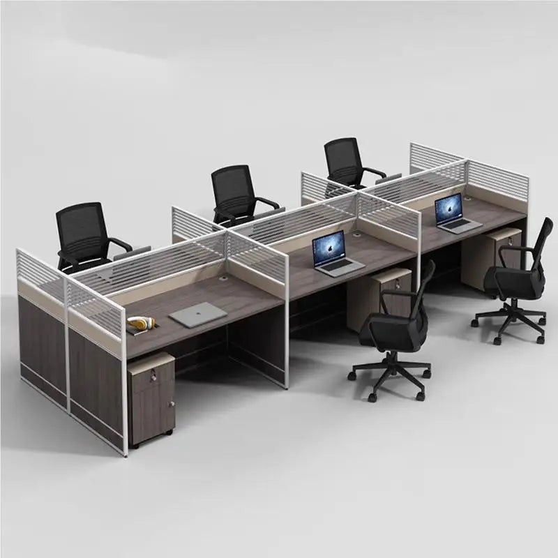 Desk Staff Open Area Seat Combination 2/4/6 Seat Staff Desk and Chair