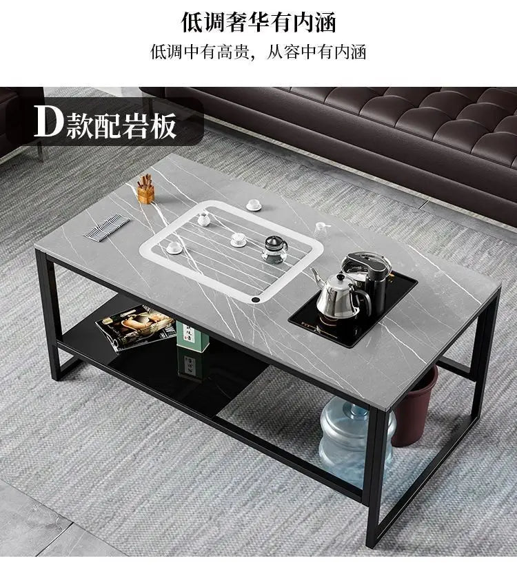 Internet celebrity rock slab kung fu tea table office commercial household living room simple multi-functional coffee table tea