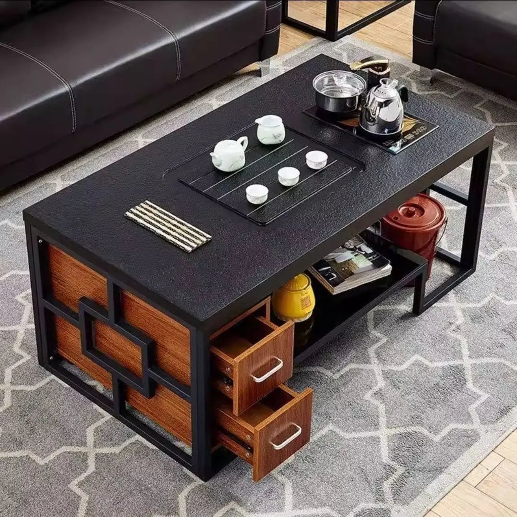 Internet celebrity rock slab kung fu tea table office commercial household living room simple multi-functional coffee table tea