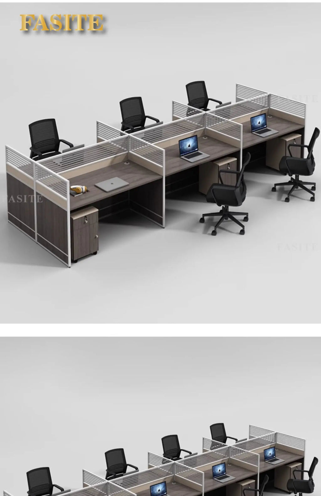 Desk Staff Open Area Seat Combination 2/4/6 Seat Staff Desk and Chair