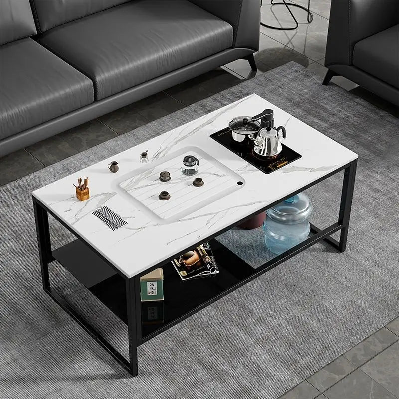 Internet celebrity rock slab kung fu tea table office commercial household living room simple multi-functional coffee table tea