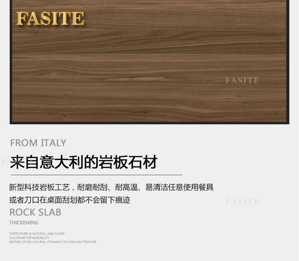 Light luxury wood grain rock slab multi-functional tea table