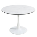 White Round Dining Table, Modern Tulip Kitchen Table,Mid-Century Leisure Table for Small Places, Dining Room, Living Room, Cafe