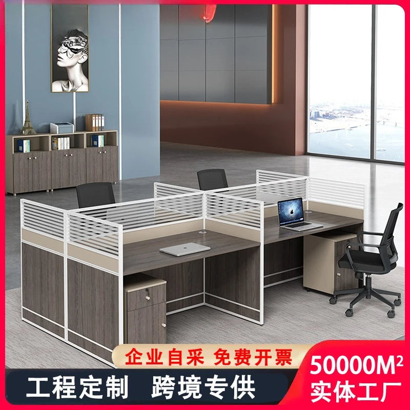 Desk Staff Open Area Seat Combination 2/4/6 Seat Staff Desk and Chair