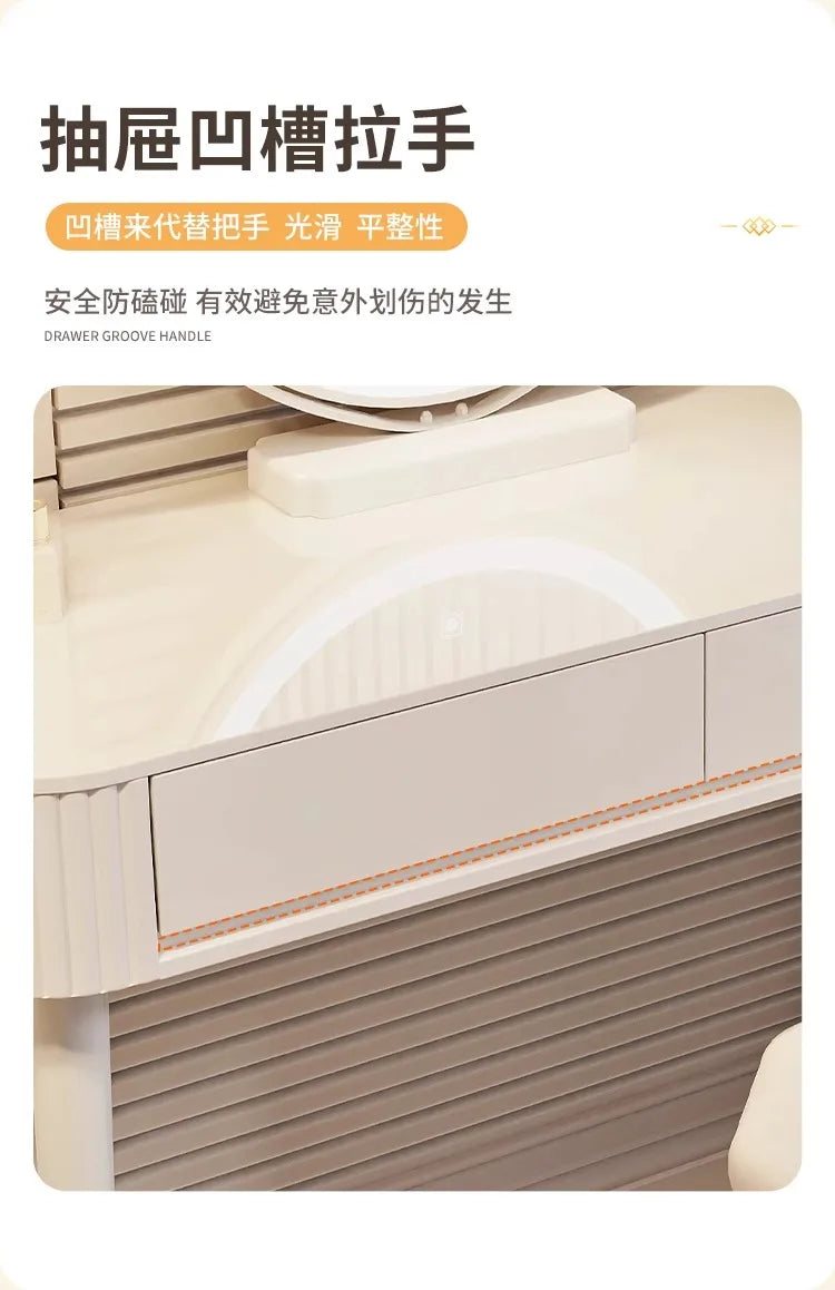 Dressing Table Makeup Vanities Bedroom Table Mirror And Chair Stool Toilet Stand Drawer Cabinet Komode House Furniture