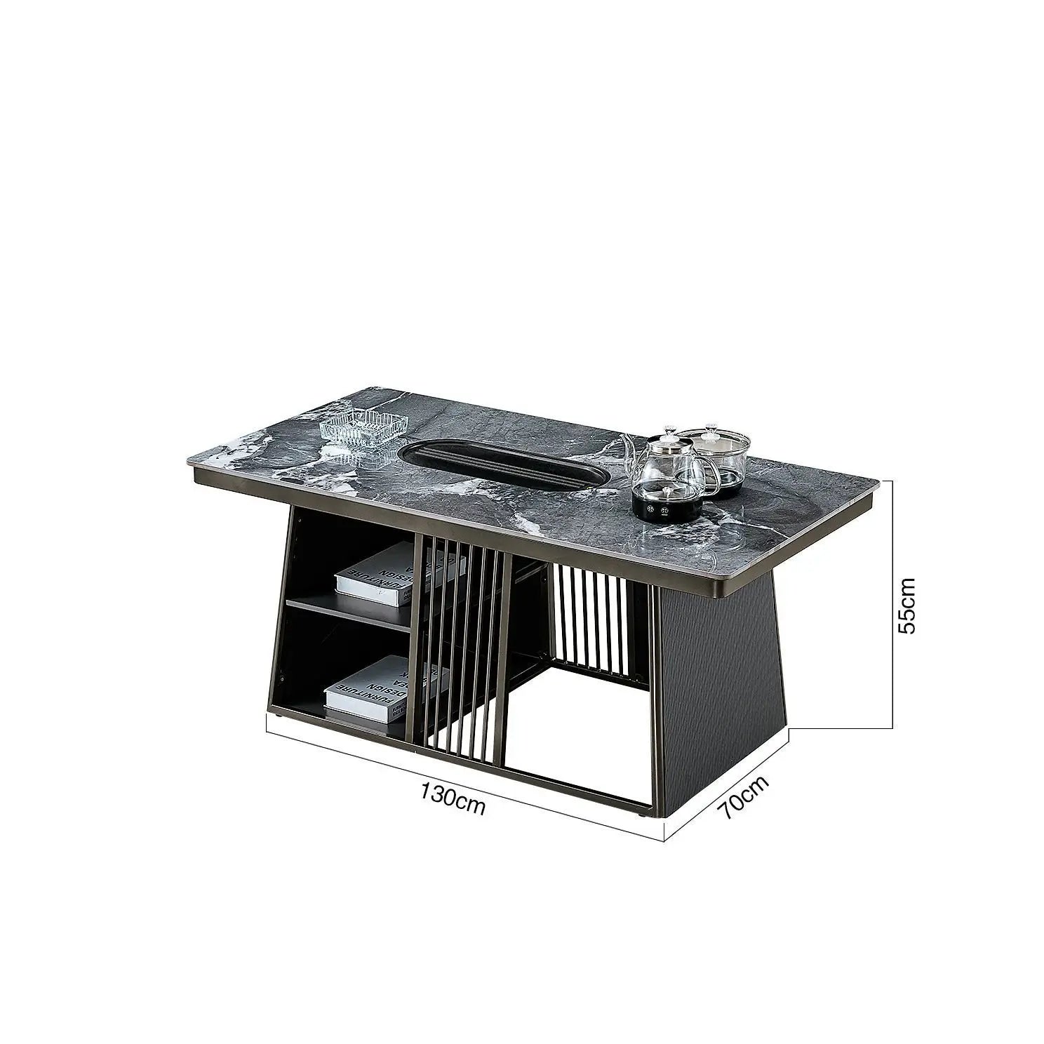 Modern business small apartment office reception tea table living room home affordable simple rock slab kung fu tea table set