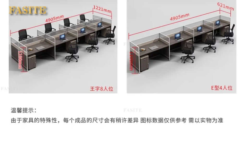 Desk Staff Open Area Seat Combination 2/4/6 Seat Staff Desk and Chair