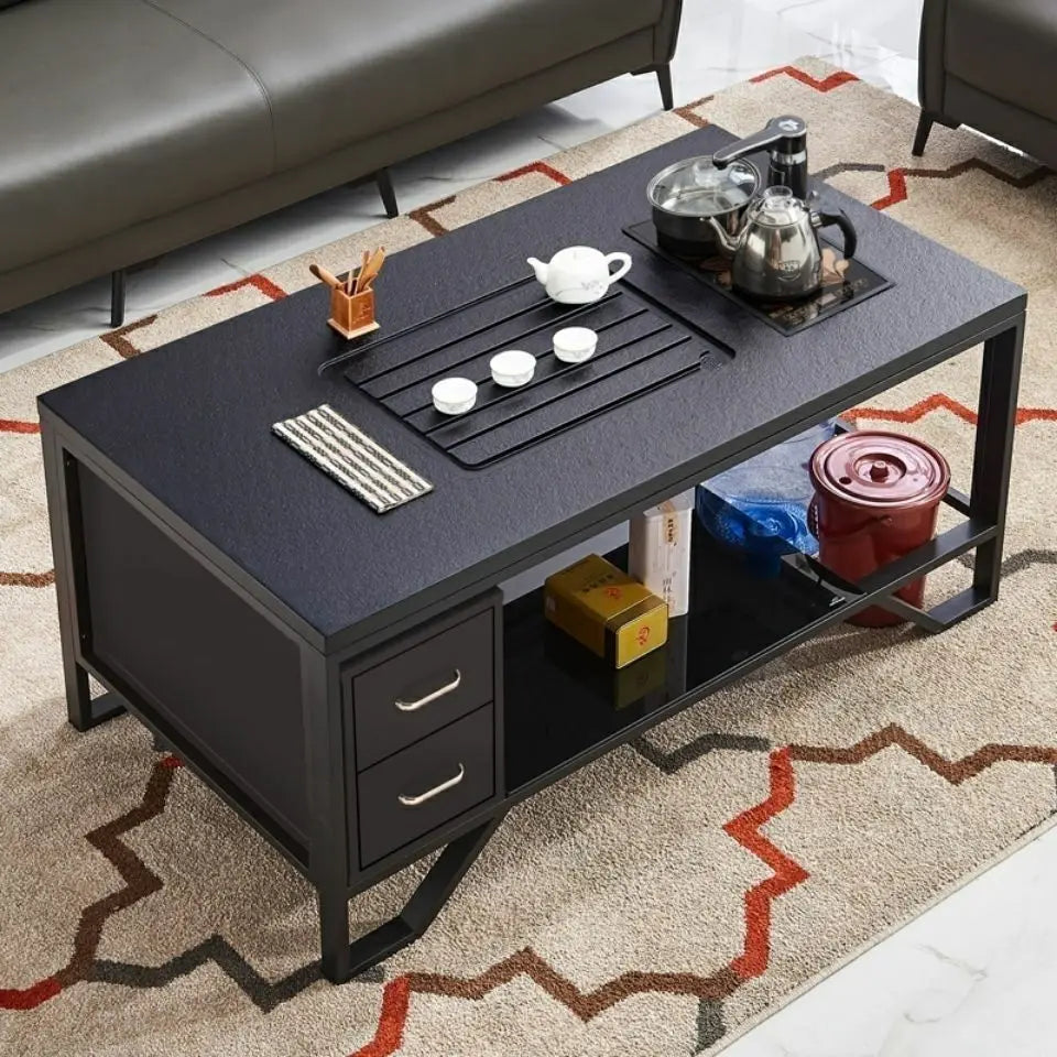 Internet celebrity rock slab kung fu tea table office commercial household living room simple multi-functional coffee table tea