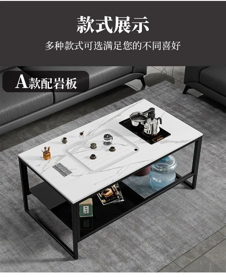 Internet celebrity rock slab kung fu tea table office commercial household living room simple multi-functional coffee table tea