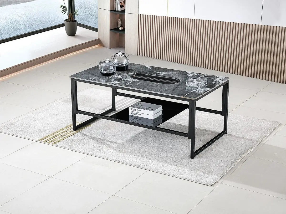 Modern business small apartment office reception tea table living room home affordable simple rock slab kung fu tea table set