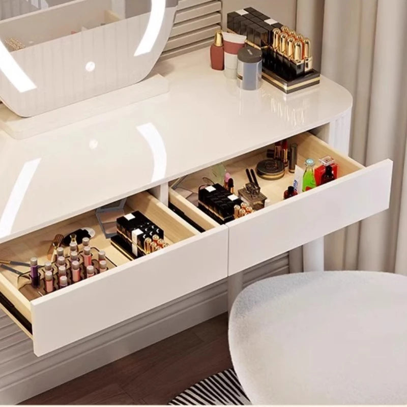 Dressing Table Makeup Vanities Bedroom Table Mirror And Chair Stool Toilet Stand Drawer Cabinet Komode House Furniture