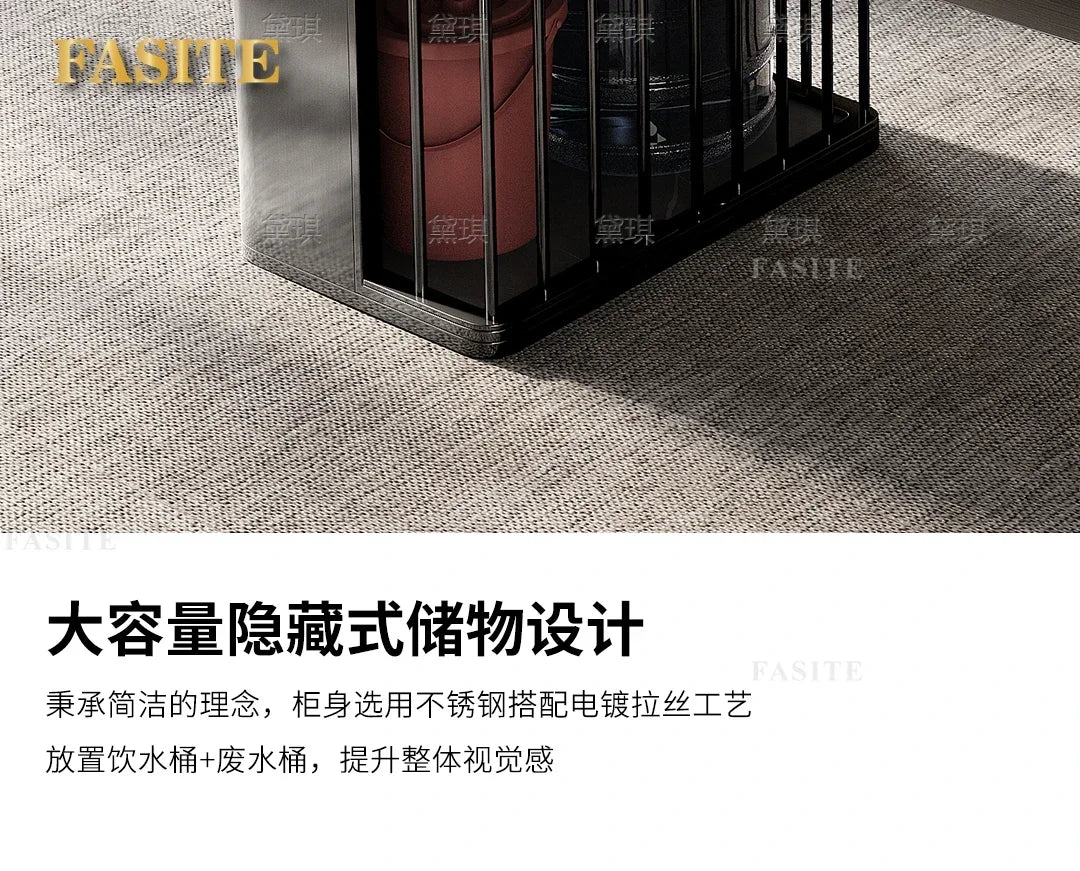 Light luxury wood grain rock slab multi-functional tea table